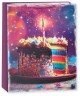Пакет подарочный, Торт на День Рождения, Дизайн №3, с блестками, 40*31*12 см - в магазине «ШарикClub»