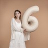 Шар (40''/102 см) Цифра, 6 Slim, Кремовый Латте, Матовый - в магазине «ШарикClub»