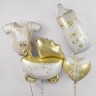 Шар (23''/58 см) Фигура, Боди для малыша, Ванильное золото - в магазине «ШарикClub»