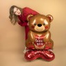 Шар 3D (58''/147 см) Фигура на подставке, Мишка с сердцем - в магазине «ШарикClub»